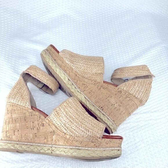 Dolce Vita Otto Espadrille Womens Size 9.5 Tan Woven Rattan Wedge Platform Heels - Picture 3 of 11